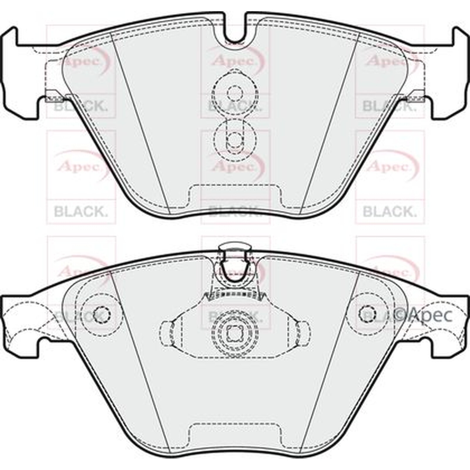 Apec Black Brake Pads PAD1774B Front R90 - Fits BMW OE Quality Replacement Part