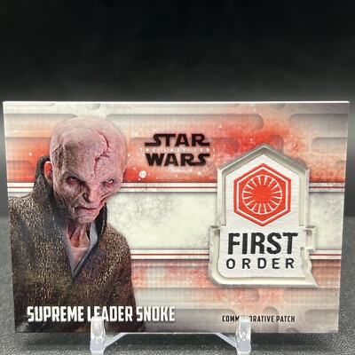 Supreme Leader Snoke ME-SLS First Order Patch 2018 Topps Star Wars Card ...