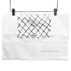 Chanel Large White Microfiber Flap Dust Bag w/ Karl Lagerfeld Coco Chanel Sketch