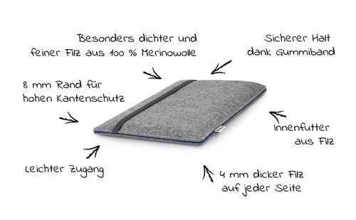 eReader Tasche - massgeschneidert - Filz Huelle Etui | FINN Custom made DE - Bild 72 von 129