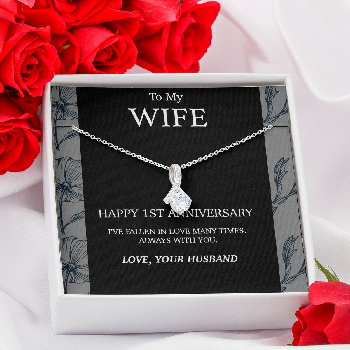 1 Year Anniversary Gift For Wife Necklace, Year Anniversary Gifts