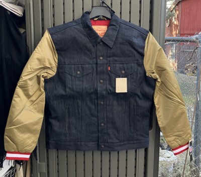 New Levis x San Francisco 49ers Satin Denim Trucker Jacket NFL