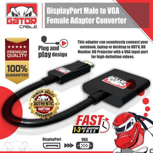 Cable convertidor adaptador DisplayPort a VGA video HDTV PC monitor escritorio UHD - Imagen 5 de 13