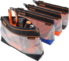 Clear Zipper Tool Pouch Set - 4 Small Organizers for Tools and Accessories