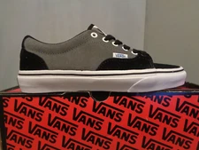 Size 7 Men's Vans Kress Skate Shoes -NIB NEW RAREBlack/Gray Leather Let's Skate