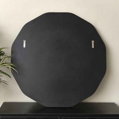 Grande specchio da parete smerlato oro rotondo art deco metallizzato lusso moderno glamour - Foto 4 di 5
