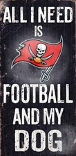 Fan Creations Tampa Bay Buccaneers Wood Sign - Football and Dog 6"x12"