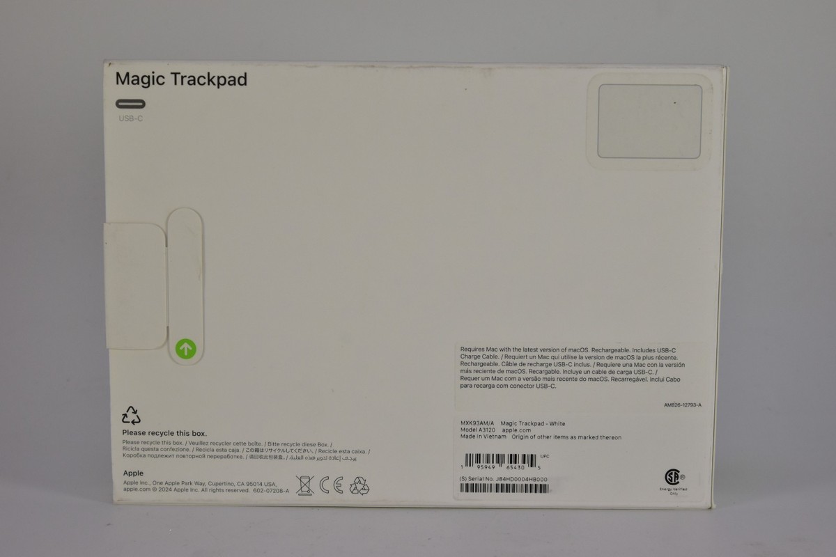 Apple Magic Trackpad Multi-Touch White - USB-C - A3120 / MXK93AM/A Apple Magic Trackpad Multi-Touch White - USB-C - A3120 / MXK93AM/A