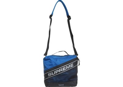Supreme Blue Logo Shoulder Bag Crossbody Streetwear Bag Adjustable Strap