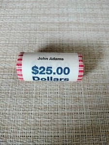 Roll of 2007 BU John Adams Golden Dollar - $ 25 Roll - 2nd President