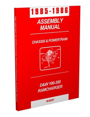 1985 1986 Dodge Pickup Truck Chassis Powertrain Assembly Manual D W Ramcharger