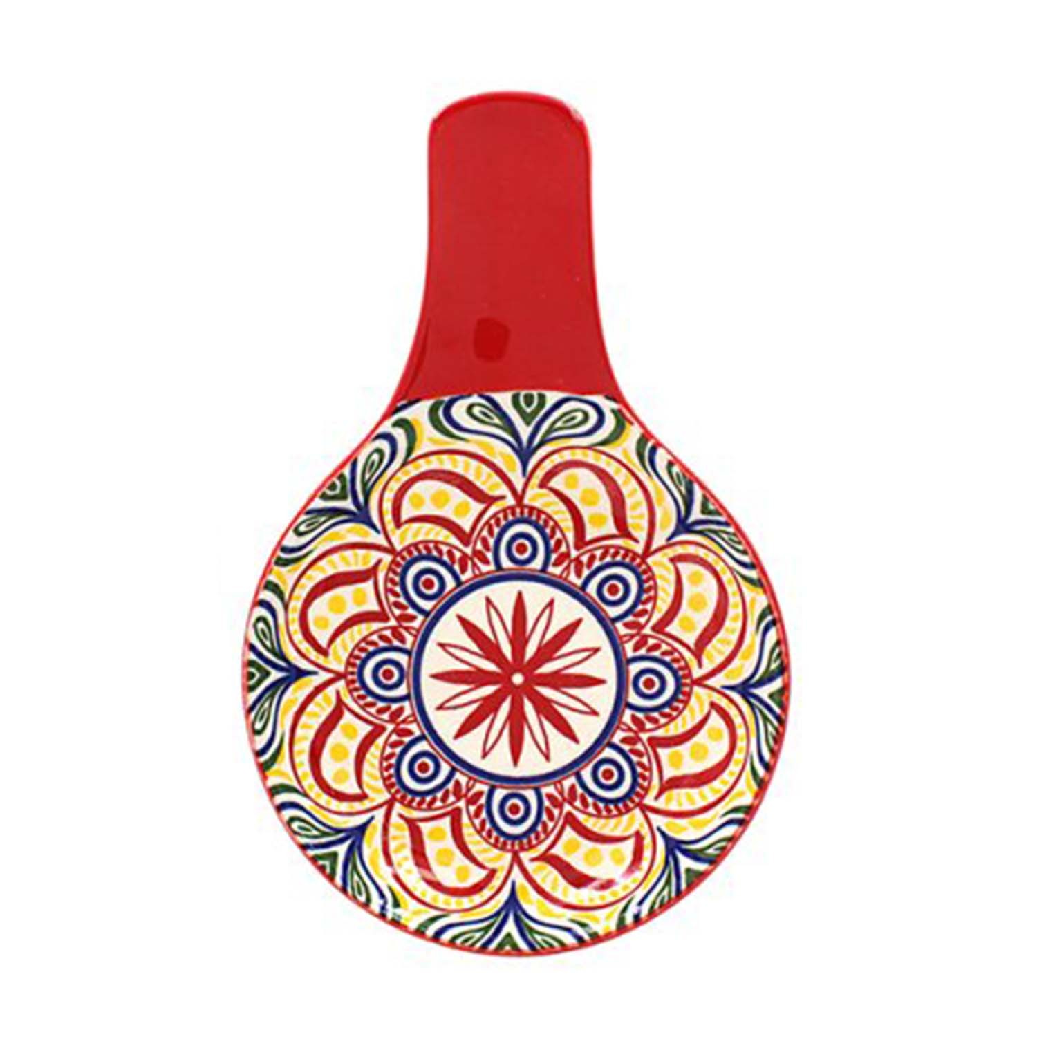 Tuscany Spoon Rest Melamine Red Stove Top Utensil Spatula Holder Ladle Rest