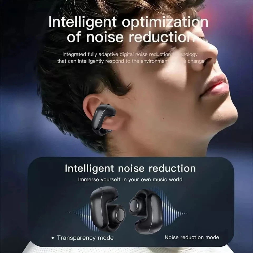 Ultra Open Earbuds Wireless Bluetooth Open Ear Wireless Headphone white & black - Image 2 of 4