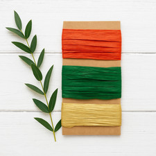 Raffia Ribbon Red, Gold and Green Christmas Gift Wrap 5 or 10metres