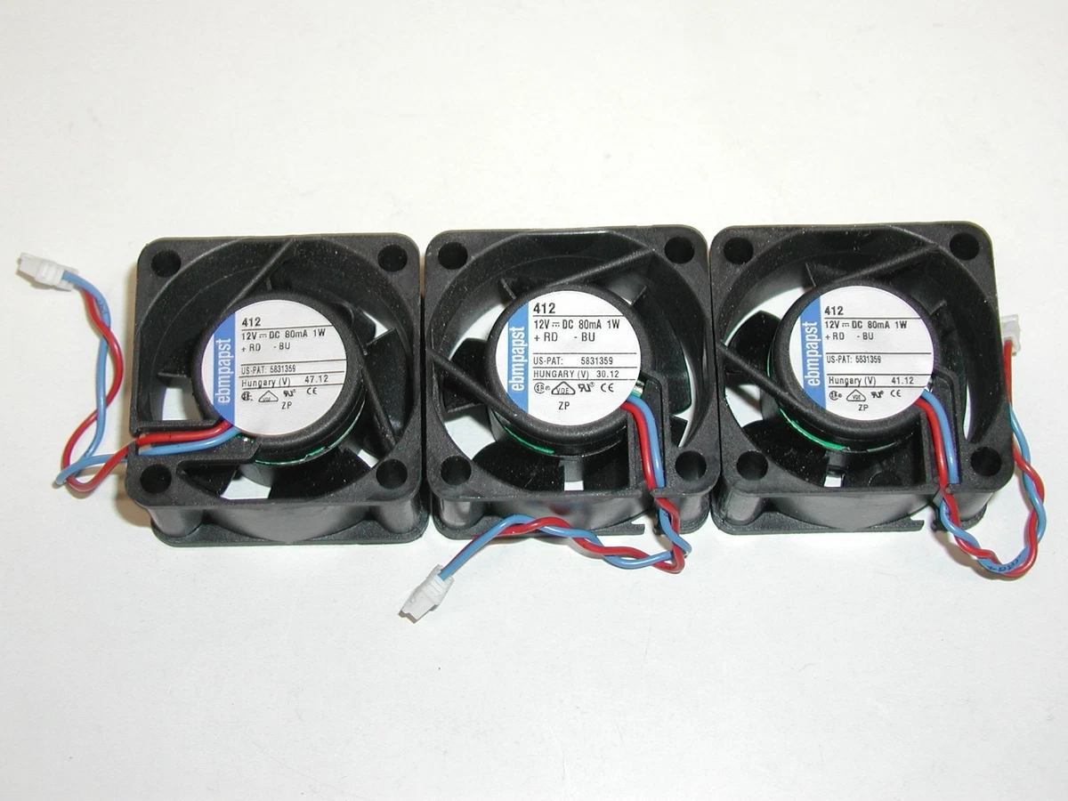 Ventilateur Papst 412 40x20mm - 12V DC 80mA 1W - 2 Fils - Occasion Testé