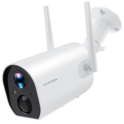 KAMTRON WIRELESS SECURITY CAMERA RECHARGEABLE BATTERY HOME SECURITY - WHITE