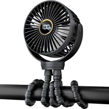 NEW Portable Stroller Mini Personal Fan Travel Essentials 360  Rotation Black