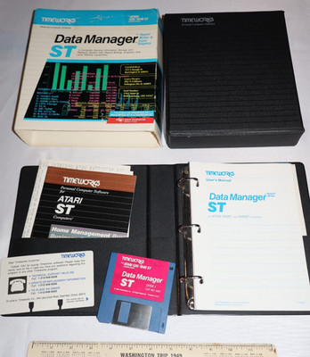 VTG 1983 Timeworks Data Manager ST For Atari 520/1040 ST Computer Complete w Box