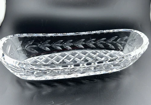 Vtg Waterford Glandore Crystal Relish Dish Asparagus Celery Cracker Oblong