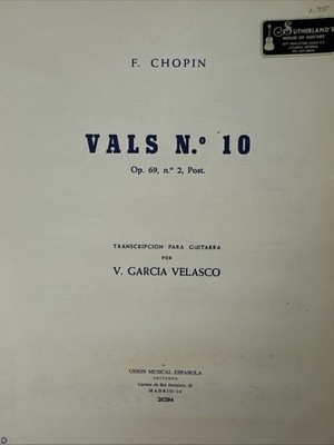 Chopin - Vals N. 10 - Op. 69 N.2 UME 20294 Classical Guitar Sheet Music