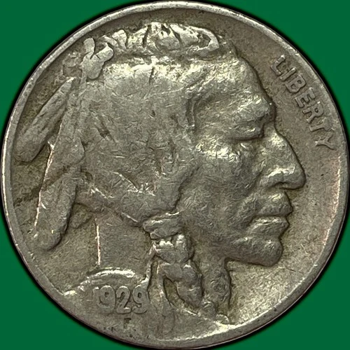 1929-D Buffalo Nickel Very Fine VF Coin #36988