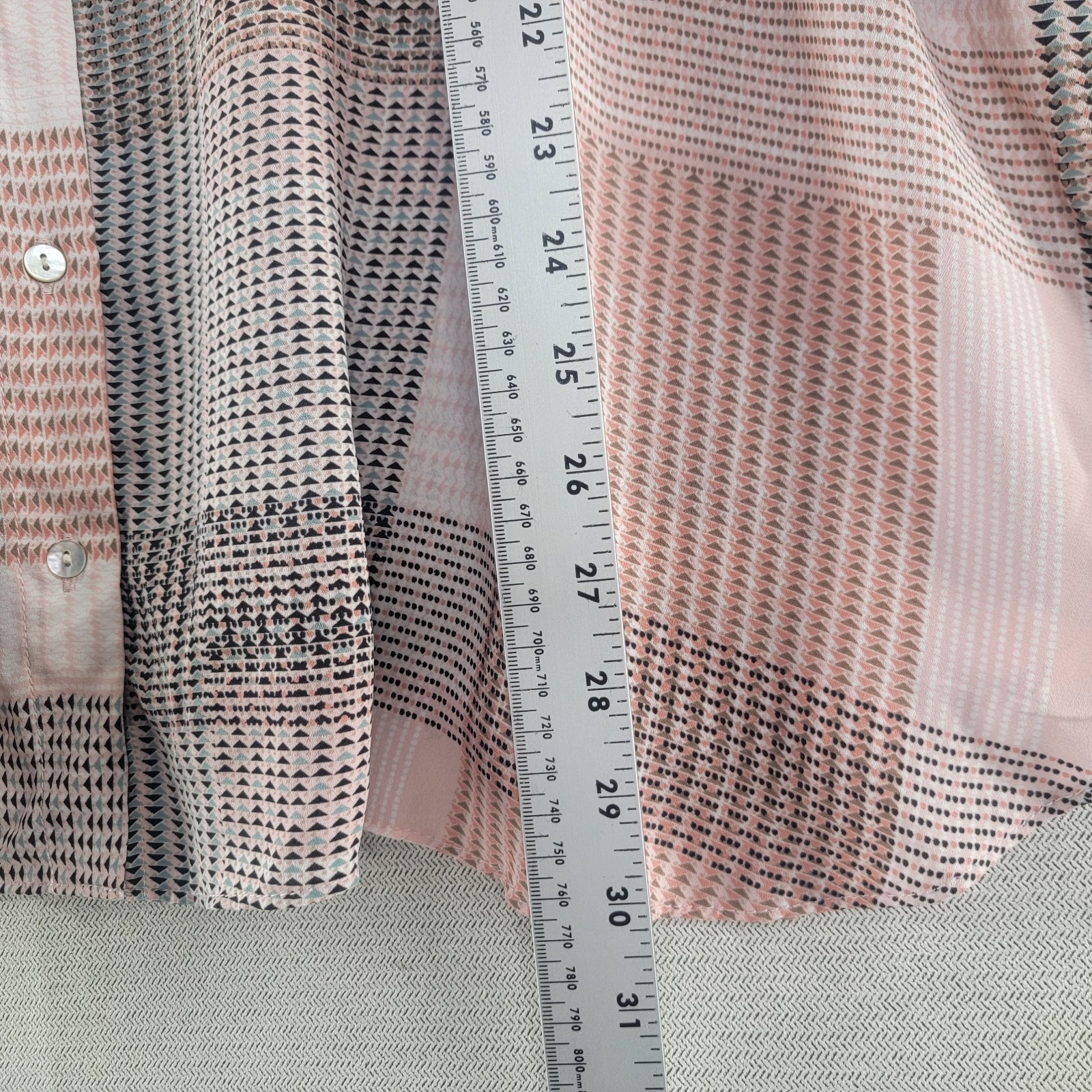 Rose + Olive Womens Top Patchwork Button Up Size … - image 8