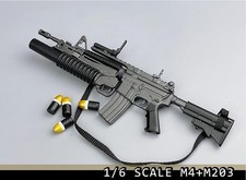 1/6 Segunda Guerra Mundial M4+M203 Arma Modelo Rifle Hombre Para Figura de Acción 12"" Cuerpo de Soldado