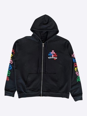 Chrome Hearts Black & Multicolor Cross Zip Up Hoodie