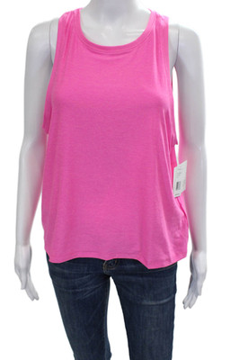 Beyond Yoga Womens Scoop Neck Sleeveless Tank Top Hot Pink Size M