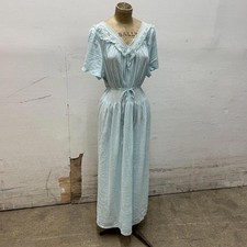 Vintage 1970s Powder Blue Lace-Trimmed Nylon Nightgown