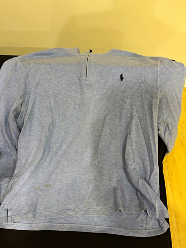 Polo Ralph Lauren Men’s XL Blue Solid Knit Cotton 1/4 Zip Mock Neck Sweatshirt