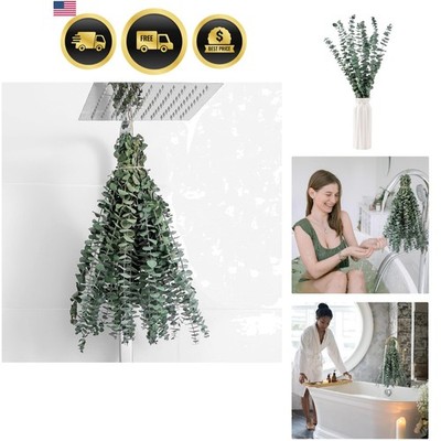 10 Pcs Dried Eucalyptus Stems 17'' Real Eucalyptus for Shower Hanging 100% Mad...