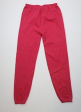 Vintage 70s Streetwear Womens Large Blank Cuffed Sweatpants Joggers Pink USA