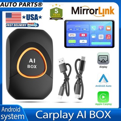 4-in-1 Wireless CarPlay AI box Android Auto Adapter Converter w/ Netflix YouTube