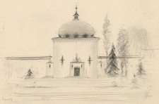 Willi Schmid Chapel Architecture Munich Tegernsee Monogram Drawing 1950