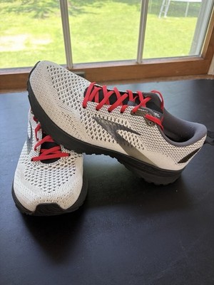 Brooks Revel 4 Men s Sz 7.5 Lace-Up Running Shoes White/Black/Red 110347-1D-151 