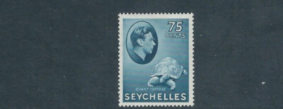 ユウ SEYCHELLES 1938-41 KGVI 75c GRAY BLUE TORTOISE (Scott 142) VF MH