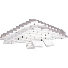Cotton Filled Jewelry Gift Boxes White 5 3/8" 100Pcs