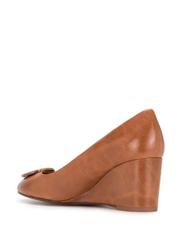 Tory Burch Women's Sally Tan Closed Toe Wedge Pump Heels Size 10.5 image 3