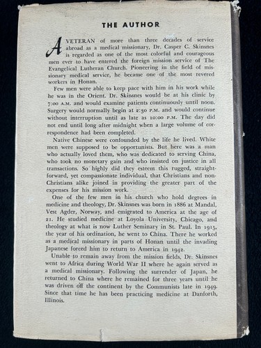 Scalpel and Cross in Honan 1952 Casper C. Skinsnes HC DJ China Missionary - Picture 22 of 24