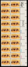 U.S. Sc. #1528, MNH, Lower Right Plate Strip, 10c Horse Racing