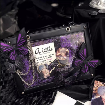 Lolita Labyrinth Butterfly Spider Web Tote Itabag Large Capacity Shoulder Bag 