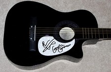 VIOLENT FEMMES BAND SIGNED AUTHENTIC F/S ACOUSTIC BLACK GUITAR w/COA PROOF X2 
