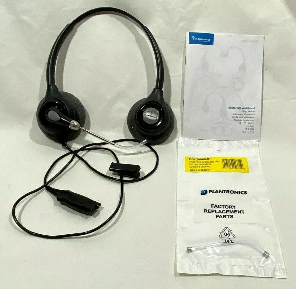 (TESTED) Plantronics SupraPlus HW261 QD Corded Headset (NEW EAR CUSHIONS &  TUBE)