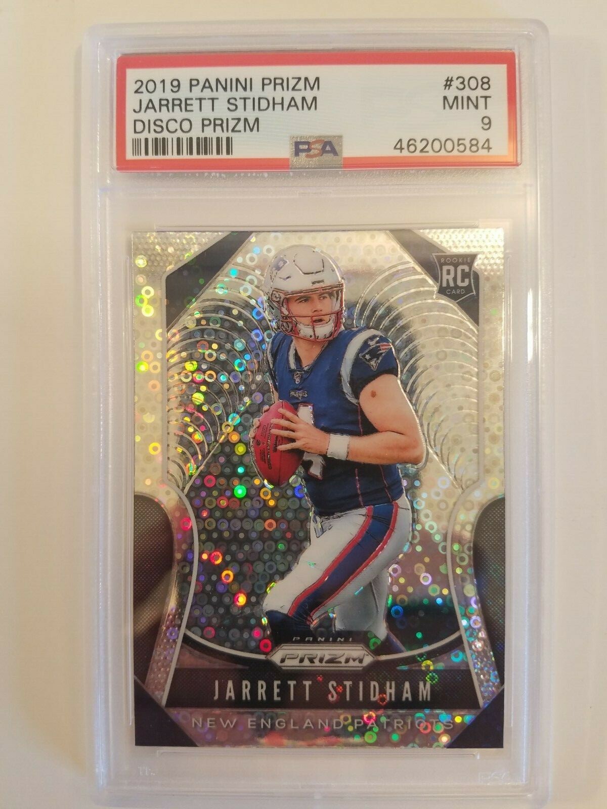 2019 PANINI PRIZM JARRETT STIDHAM DISCO PRIZM #308 RC PSA 9 ROOKIE