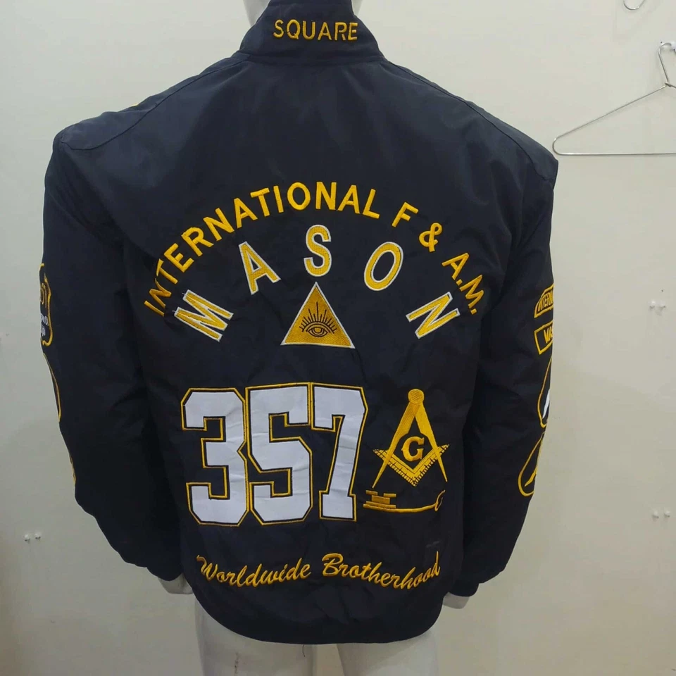 Chaquetas universitarias INTERNATIONAL MASTER MASON Chaquetas Masónico Letterman Impermeable Foto 2 de 4