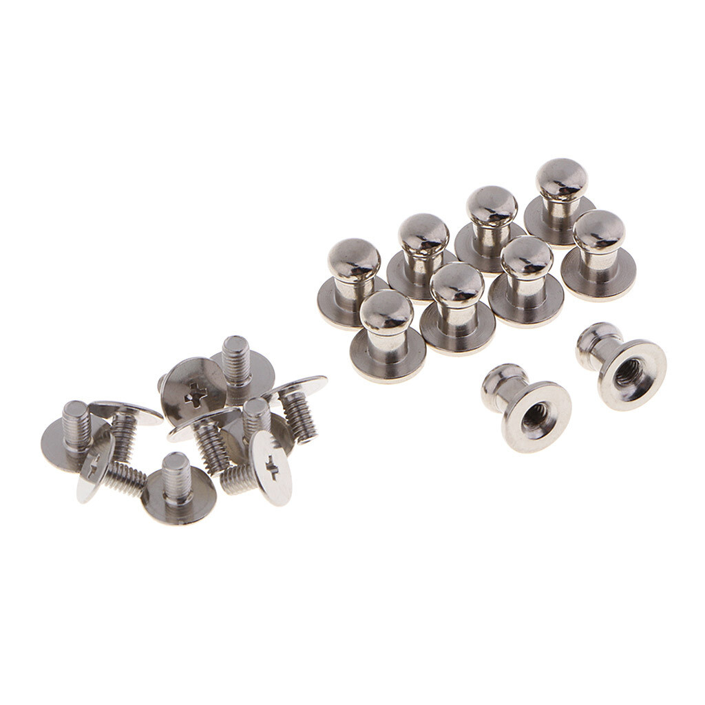 PATIKIL Nieten Set Messing - 12er Pack Schraubnieten Für Lederarbeiten