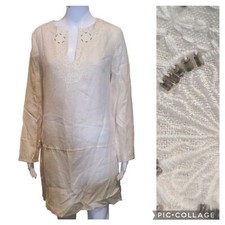 Zara Woman Ivory Linen Tunic / Coverup Dress