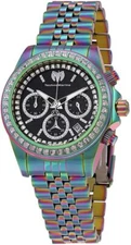 TechnoMarine Manta Ray Luxe Women's 40mm Rainbow Black Crystals Watch TM-221021