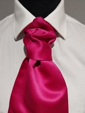 Fuchsia Men's  Boys Satin Scrunch Tie Cravats  Handkerchief set, Weddings